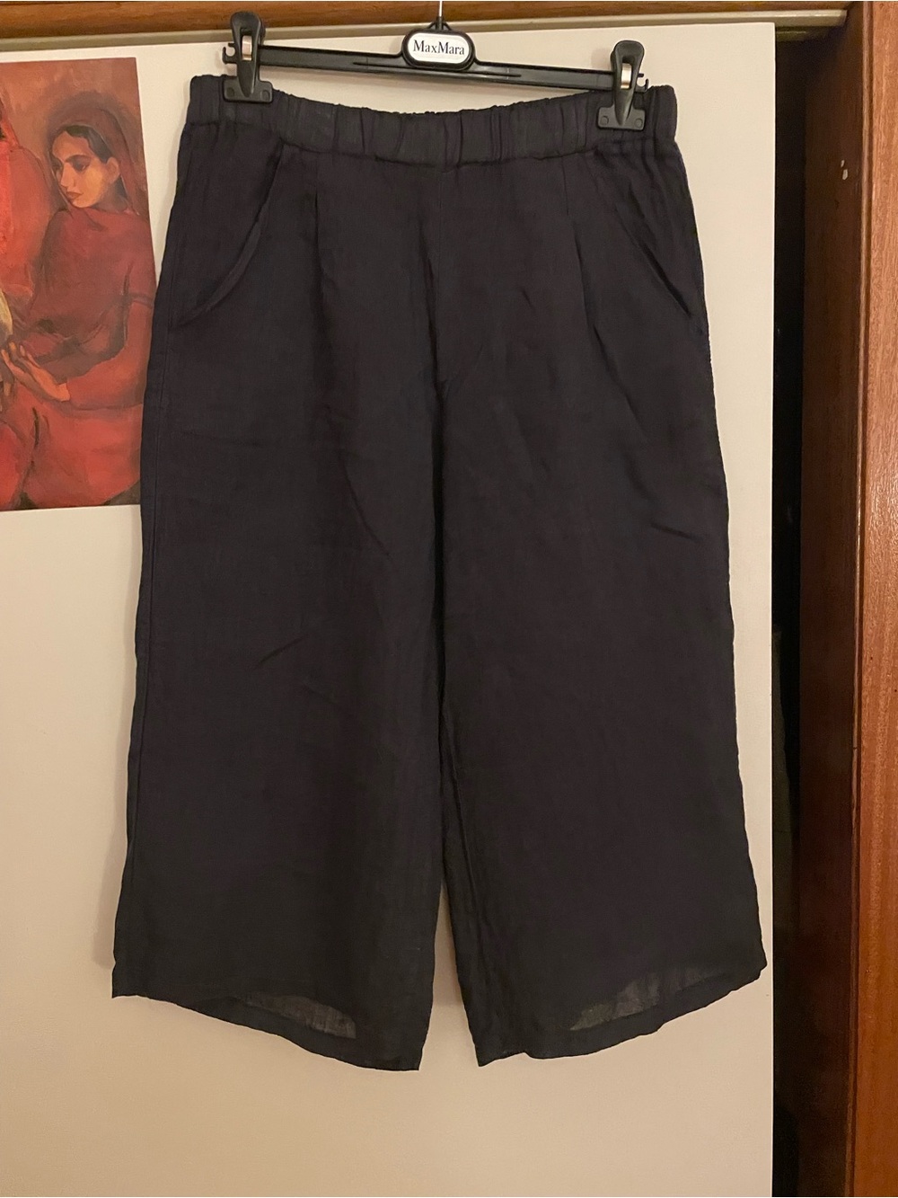 Pistache black linen pants